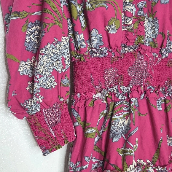 LOVE THE LABEL Wanda Floral Print Puff Sleeve Ruffle Dress Women's Size Small - Picture 8 of 16